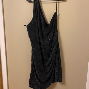 Black sparkly one shoulder